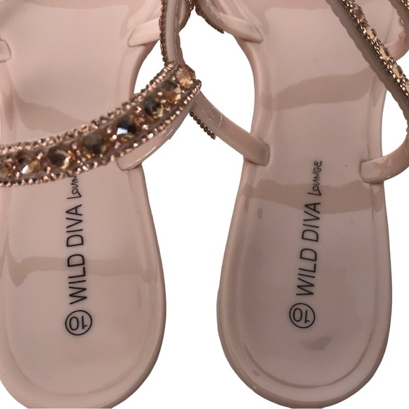 Nude Embellished Jelly Slides - Picture 11 of 14
